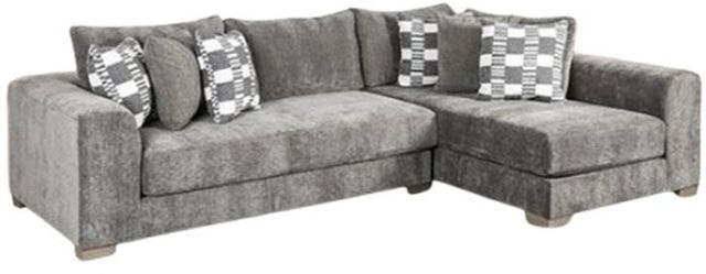 Furniture of America® Artesia Charcoal Gray Sectional-0