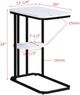 Crown Mark Ida White Chairside Table with Black Frame-2