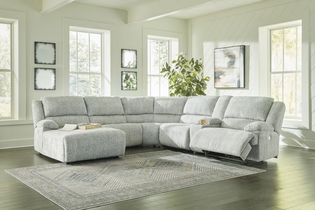 Signature Design by Ashley® McClelland 6-Piece Gray Power Reclining Left-Arm Facing Sectional and Chaise with Console-1