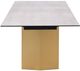 Coaster® Vesa Beige Dining Table with Brushed Gold Base-5