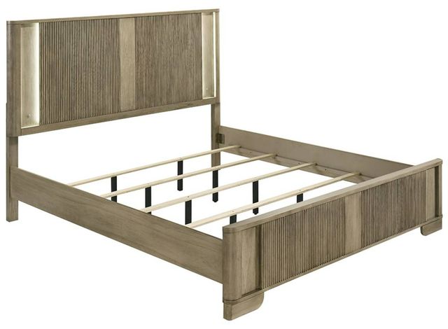 ACME Furniture Lakkari Antique Oak Eastern King Panel Bed-0