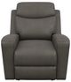 La-Z-Boy® Emmons Pewter Leather Power Rocking Recliner with Headrest and Lumbar-1