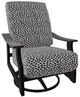 Telescope Casual St. Catherine Agra Classic/Black Aluminum/Fabric Outdoor MGP Cushion Swivel Rocker with Chestnut Rustic Arms-0