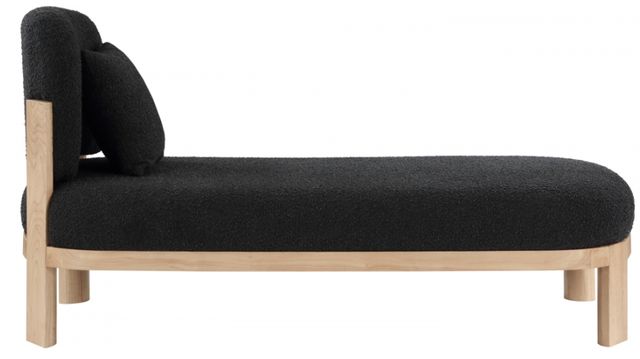 Meridian Furniture Maybourne Black/Natural Boucle Fabric Bench-1