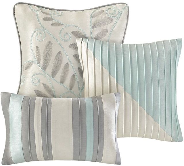 Olliix by Madison Park 6 Piece Aqua King/California King Amherst Duvet Cover Set-2