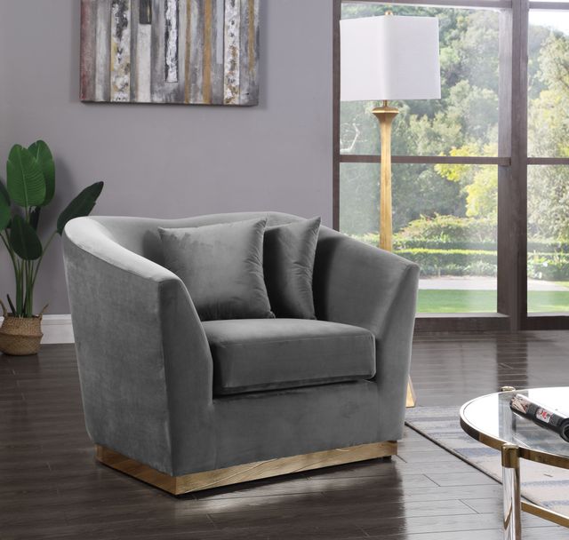 Meridian Furniture Arabella Grey Velvet Chair-2