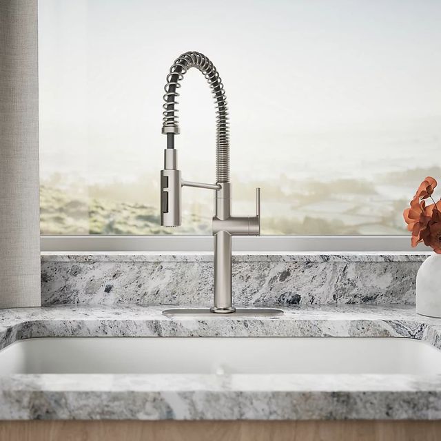 KOHLER® Crue® Vibrant Stainless Semi-Professional Kitchen Sink Faucet with 3-Function Sprayhead-4