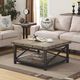 Flexsteel® Carpenter Light Brown Coffee Table with Black Metal Frame-1
