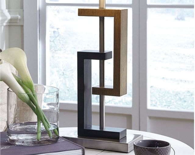 Signature Design by Ashley® Syler 2-Piece Brown/Silver Table Lamps-2