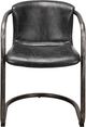 Moe's Home Collection Freeman 2-Piece Onyx Black Leather Dining Arm Chair Set-1