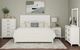 Elements International Tobias White Queen Panel Bed with LED-1