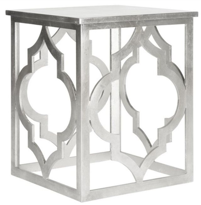Safavieh Milo Silver Leaf Trellis End Table-0
