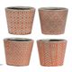 A & B Home 4-Piece Orange/White Planter Set-0