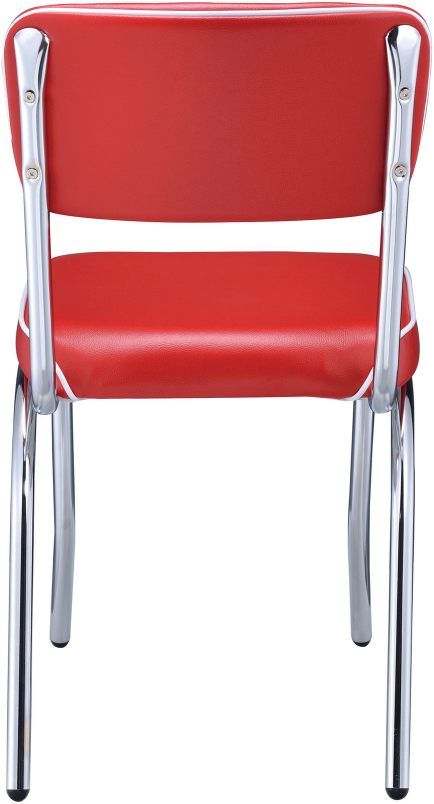 Coaster® Retro 2-Piece Red/Chrome Side Chairs-3