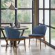 Armen Living Juno 2-Piece Blue/Walnut Dining Side Chair Set-1