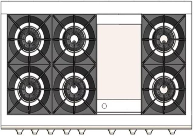 Capital Cooking™ Classic Chef 48" Pro-Style Gas Range with 6 Open Burners-1