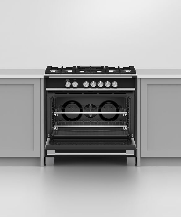 Fisher & Paykel 36" Black Pro Style Natural Gas Range-4