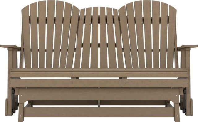 Signature Design by Ashley® Hyland Wave Driftwood Plastic Outdoor Glider Loveseat-1