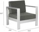 Zuo® Modern Cosmopolitan Gray/Silver Aluminum/Olefin Outdoor Armchair-4