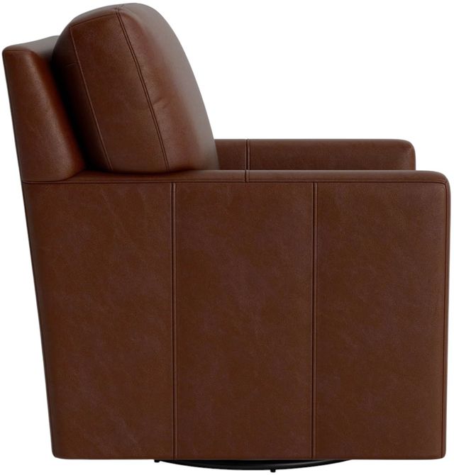 Bassett® Furniture Customizable Trent Leather Thin Track Arm Swivel Chair-2