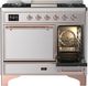 Ilve® Majestic III 40" Stainless Steel Pro Style Dual Fuel Liquid Propane Range with Solid Door and Copper Trim-3