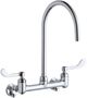 Elkay Chrome 8" Centerset Deck Mount Laminar Flow Faucet with Wristblade Handles and Offset Inlets Stop-0