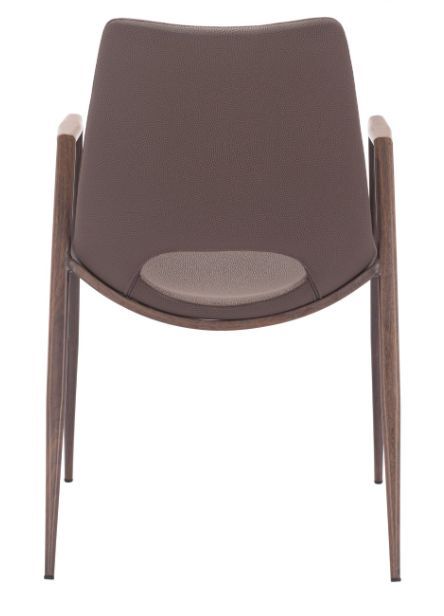 Zuo® Modern Desi Brown/Walnut Dining Arm Chair-3
