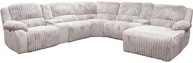 American Wholesale Furniture Mondo 7-Piece Dove Power Reclining Modular Sectional and Chaise-0