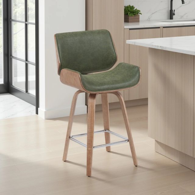 Armen Living Tyler Vintage Green/White Wash Counter Stool-1