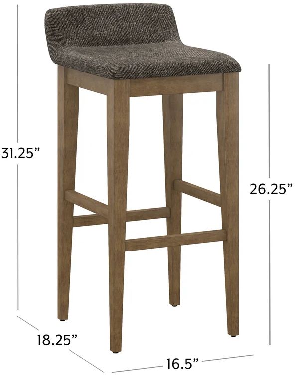HH2 Home Renmark Dark Chocolate Gray/Brown Counter Height Stool-2