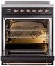 Ilve® Nostalgie II Series 30" Glossy Black Pro Style Induction Range-1