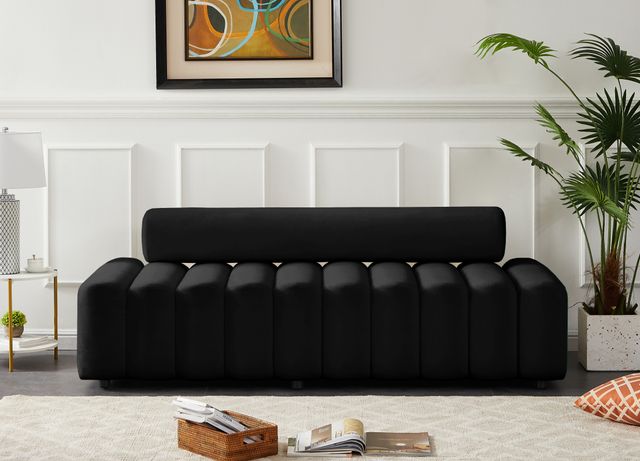 Meridian Furniture Melody Black Velvet Sofa-1