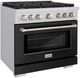 ZLINE 36" Stainless Steel Pro Style Gas Range with Black Matte Door-3