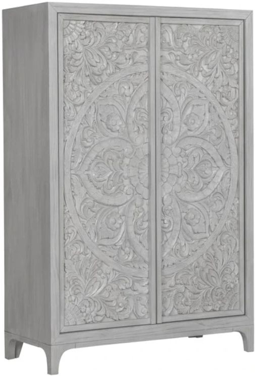 Modus Furniture Boho Chic Washed White Wardrobe Chest-0