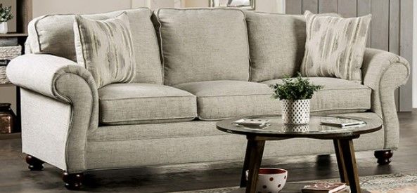 Furniture of America® Amaya 2-Piece Cream  Living Room Seating Set-1