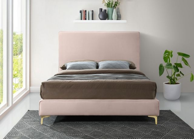 Meridian Furniture Geri Pink Velvet King Bed-3
