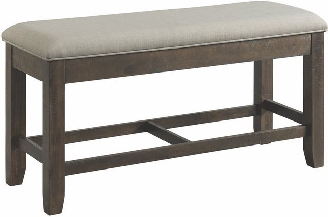 Elements International Colorado Beige/Charcoal Storage Dining Bench-0
