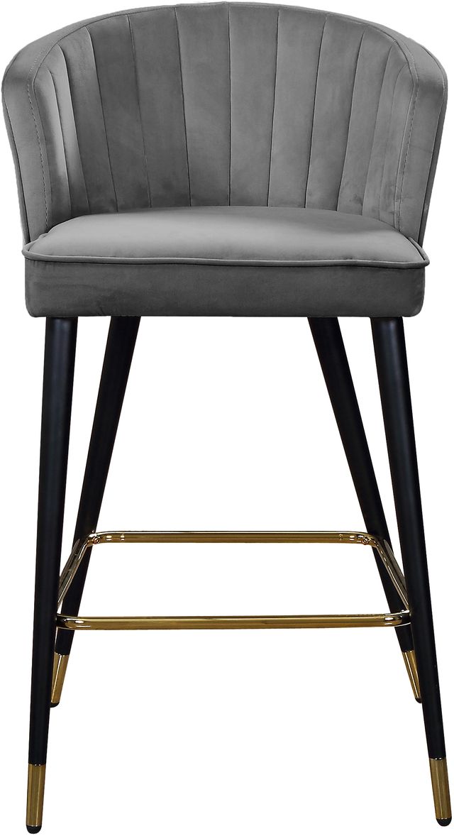 Meridian Furniture Cassie Gray Velvet Counter Stool-2
