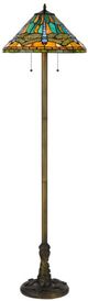 Cal® Lighting & Accessories Tiffany Antique Brass Floor Lamp-0
