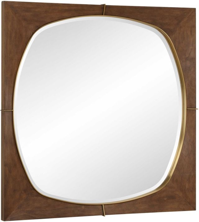 Uttermost® Garonne Antique Walnut Square Mirror-4