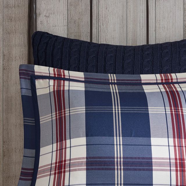 Olliix by Woolrich Ryland Blue Full/Queen Oversized Plaid Print Comforter Set-3
