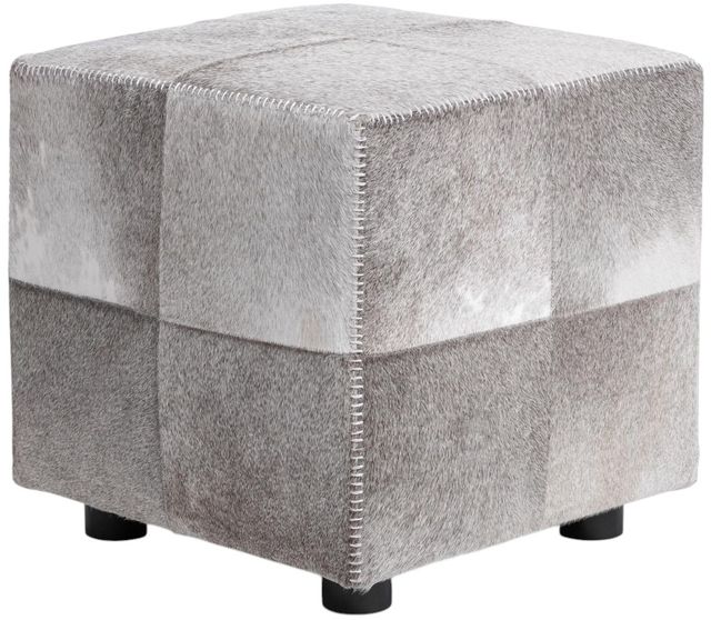 Classic Home Landyn Sparrow Gray 18" Square Ottoman-3