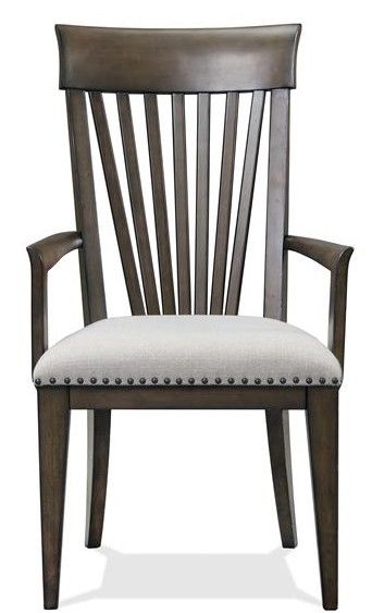 Riverside Furniture Forsyth Gray/Toasted Peppercorn Slat Back Arm Chair-1