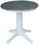 John Thomas Furniture® Dining Essentials Heather Gray 30" Round Top Dining Table with White Pedestal Base -0