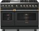 Viking® 5 Series 48" Antique Bronze Pro Style Dual Fuel (NG) Range with Brushed Brass Trim-2