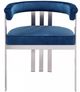 Meridian Furniture Marcello 2-Piece Navy/Brushed Chrome Velvet Dining Chair-1