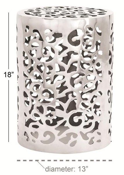 Deco Marche Silver Storage Side Table-3