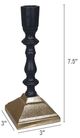 A & B Home Black/Gold Tone Taper Candle Holder-2