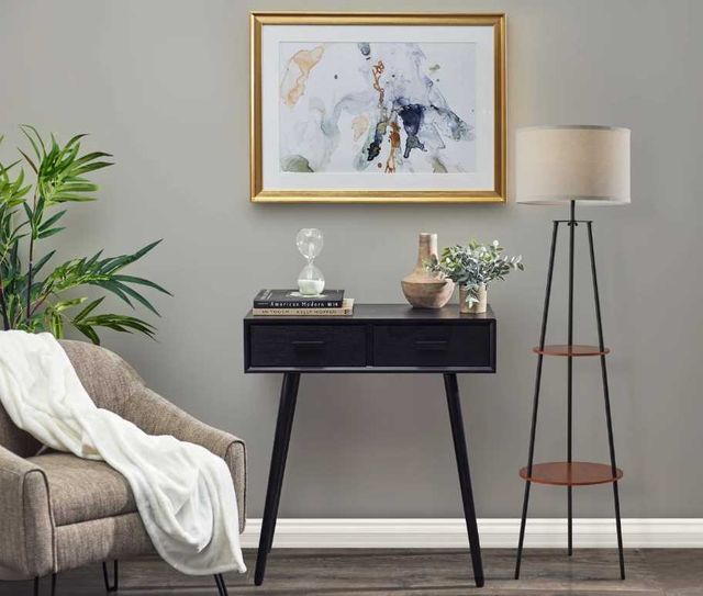 Adesso® Sydney Black Shelf Floor Lamp-2