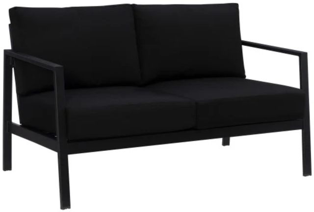 Linon Alora Black Aluminum/Fabric Outdoor Loveseat-0